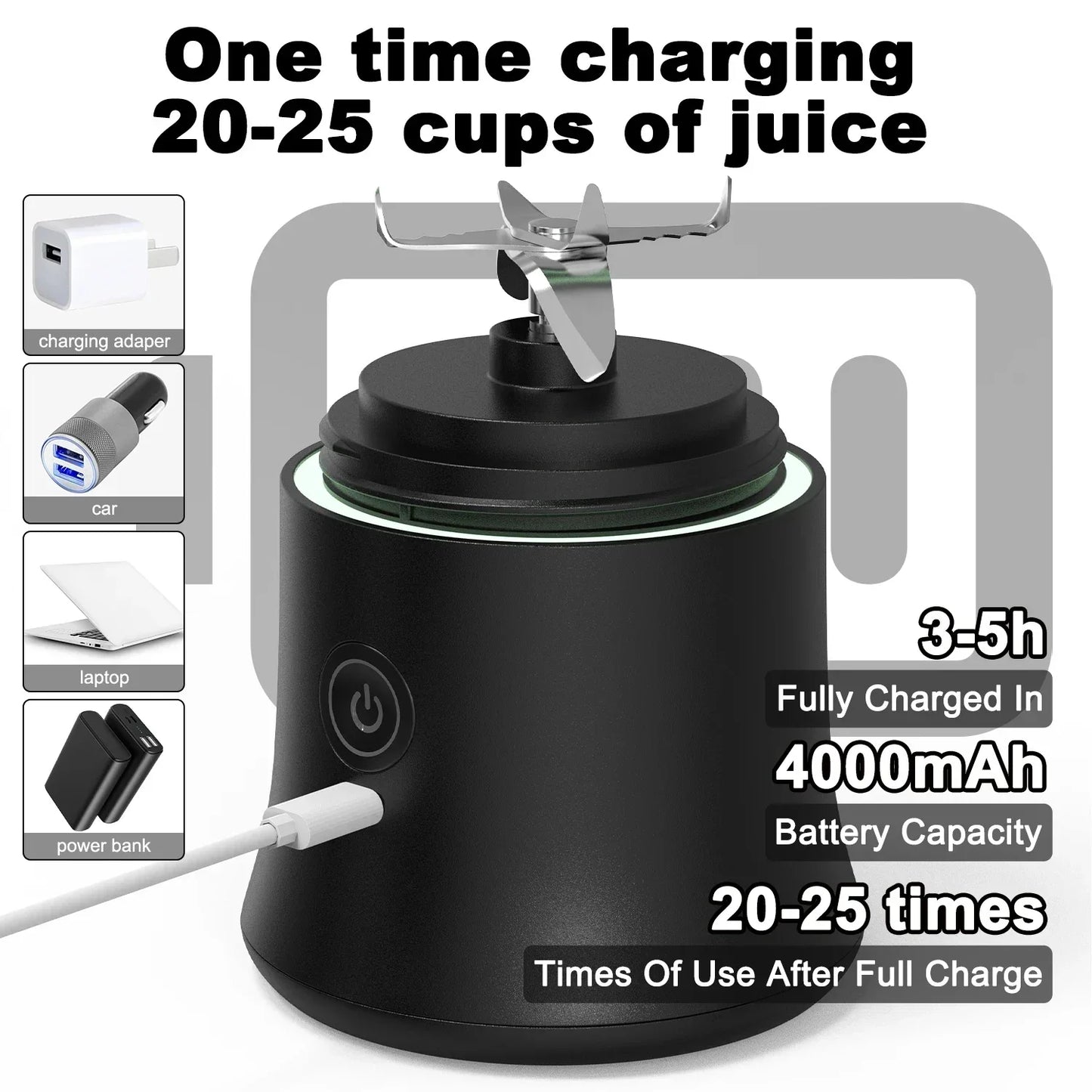 Aapon mini market - Portable Electric Juicer Rechargeable Mini Blender
