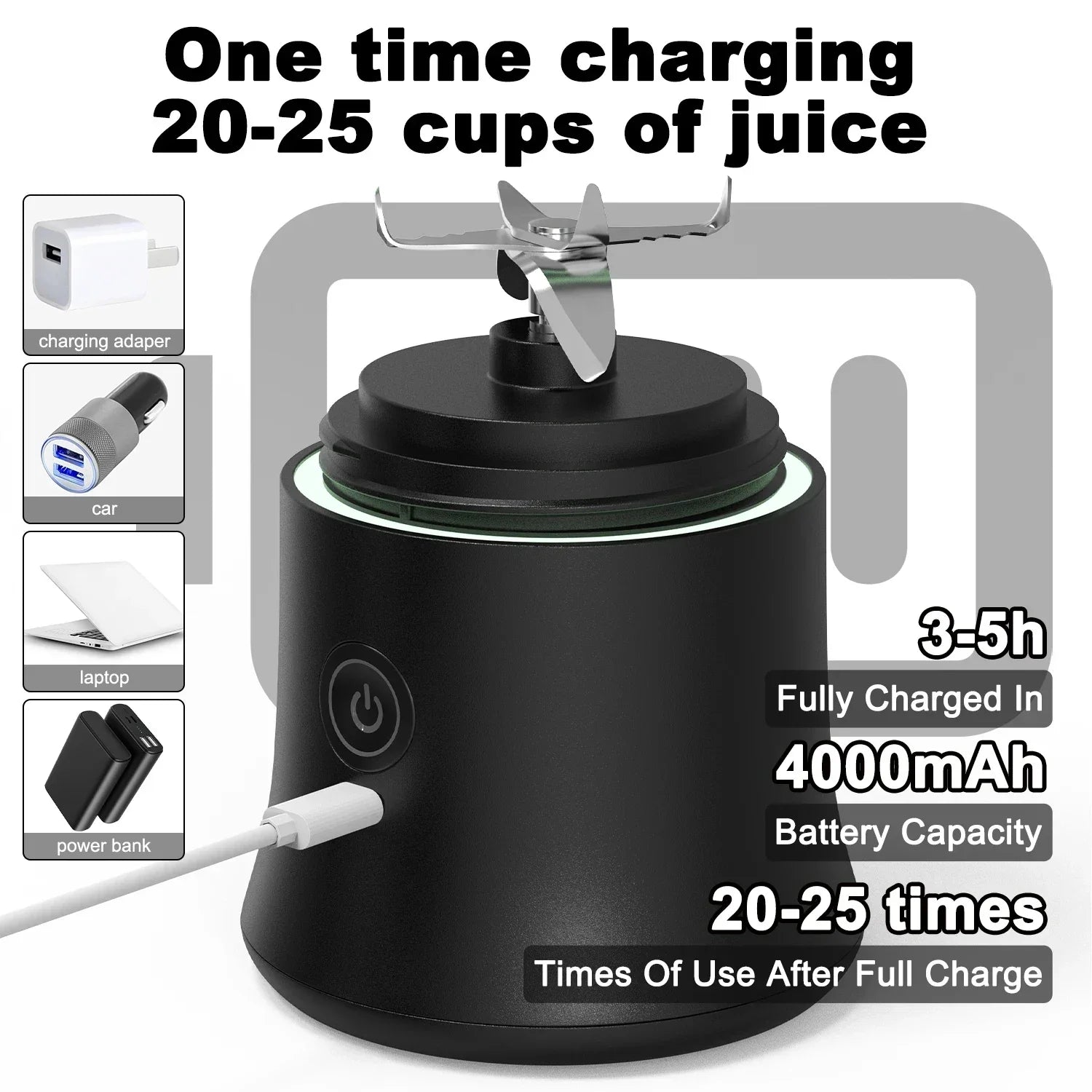 Aapon mini market - Portable Electric Juicer Rechargeable Mini Blender