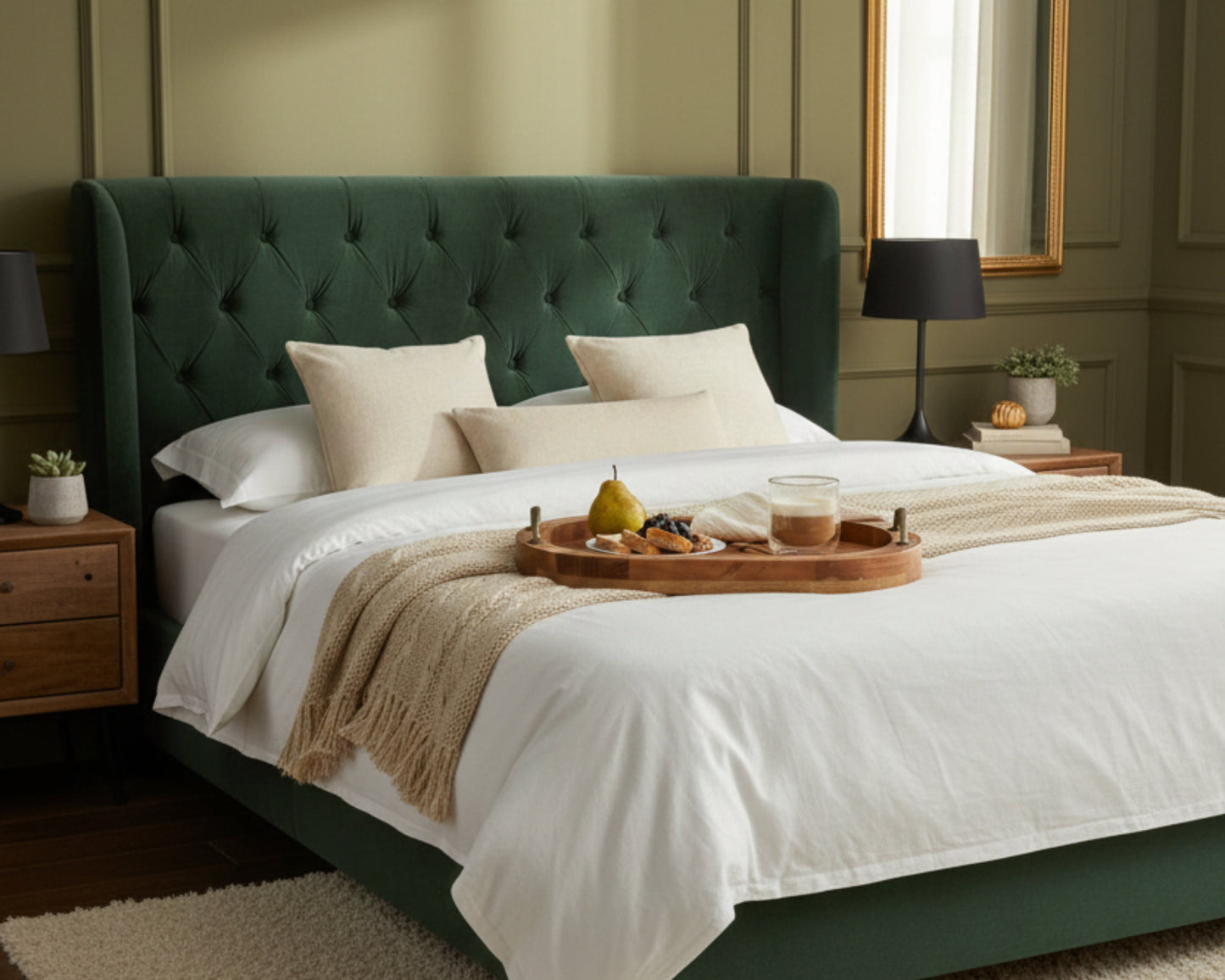 Aapon mini market -Lyon Wood Oval Serving Tray With Handles