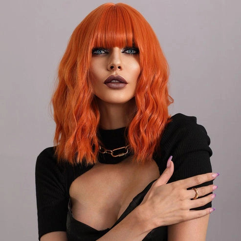 Orange Synthetic Hair Wig