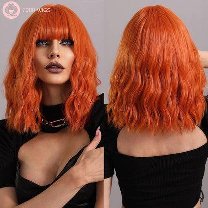 Orange Synthetic Hair Wig