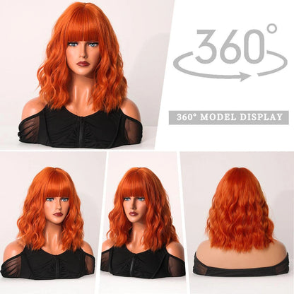 Orange Synthetic Hair Wig