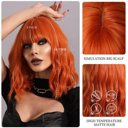 Orange Synthetic Hair Wig