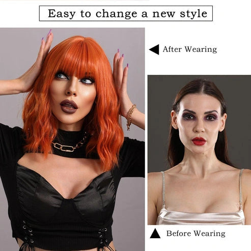 Orange Synthetic Hair Wig