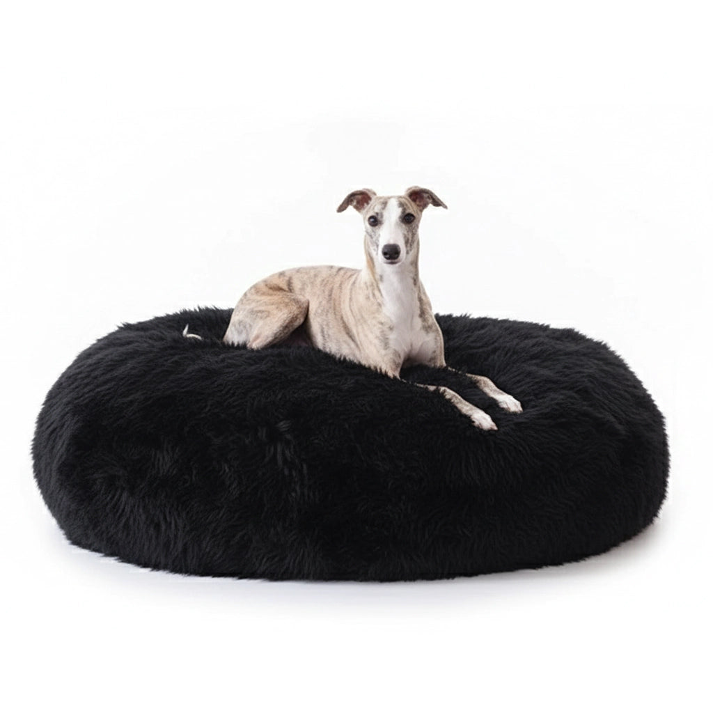 Aapon Mini Market Ltd Black Sheepskin Pet Bed
