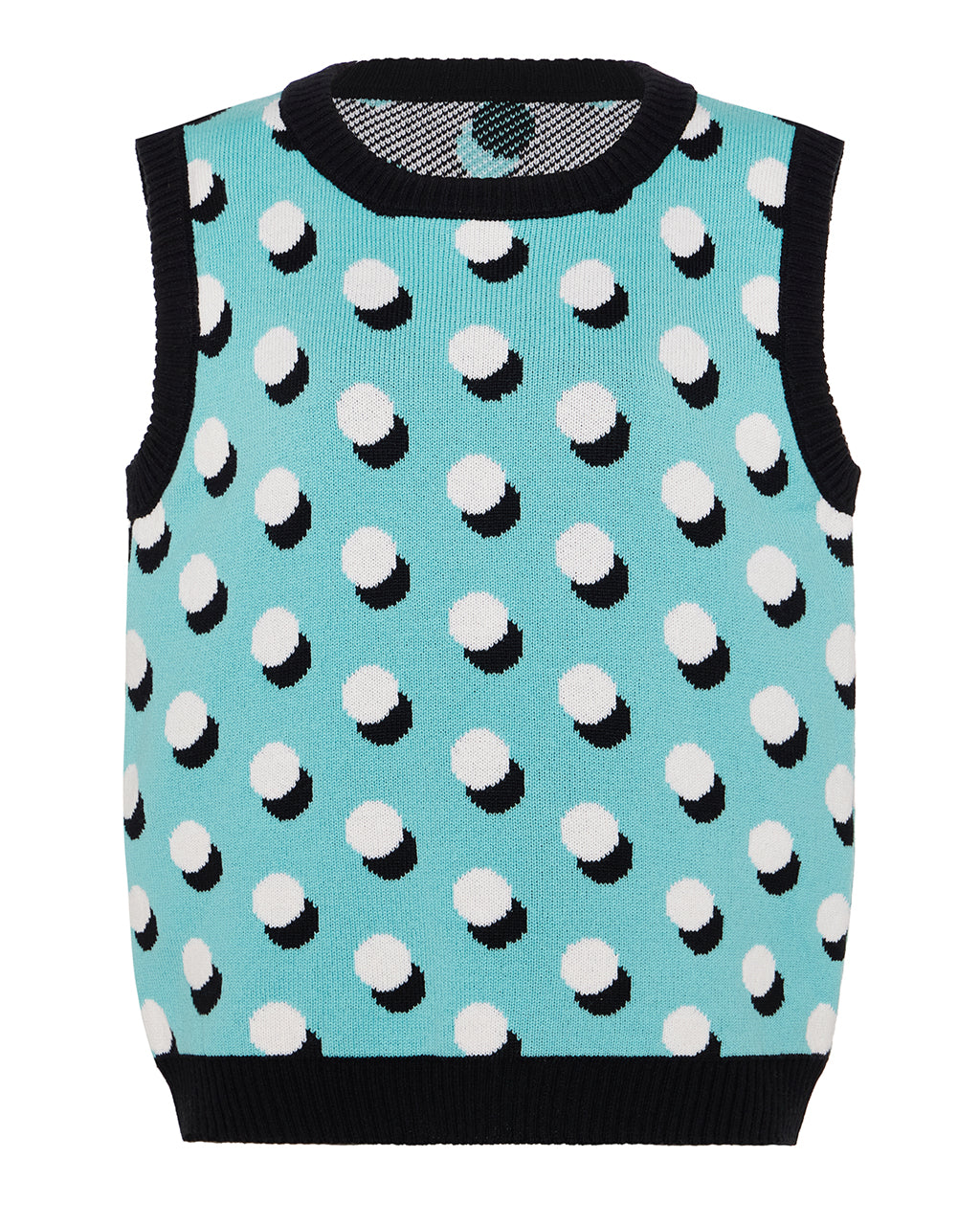 Oversized Polka Dot Vest Blue