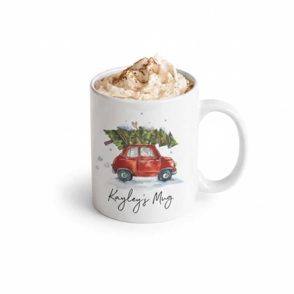 Aapon mini market -Personalised Wording Christmas Car Ceramic Mug