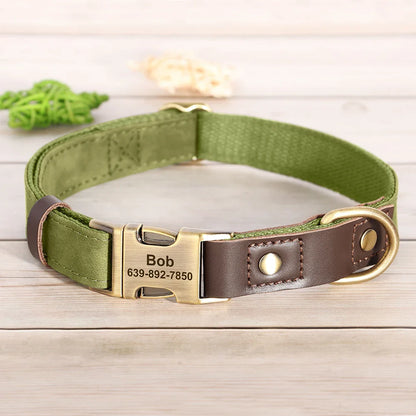 Personalized PU Leather Dog Collar and Leash