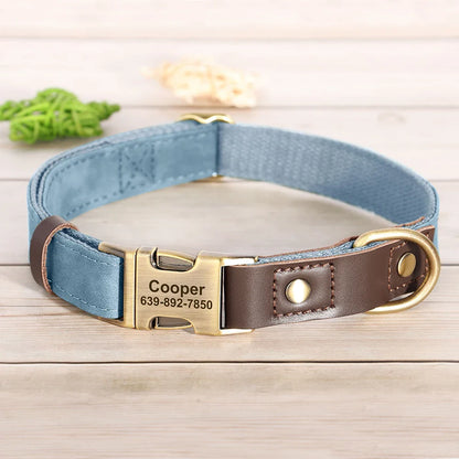 Personalized PU Leather Dog Collar and Leash