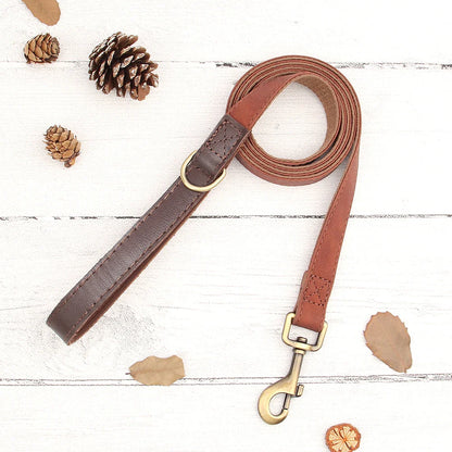 Personalized PU Leather Dog Collar and Leash