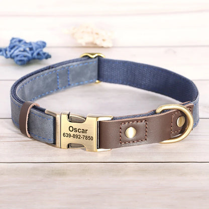 Personalized PU Leather Dog Collar and Leash