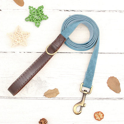 Personalized PU Leather Dog Collar and Leash