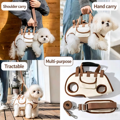 3-in-1 Pet Carrier Backpack – Breathable Crossbody Travel Bag for Cats & Small Dogs