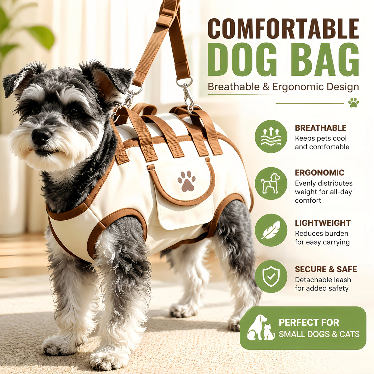 3-in-1 Pet Carrier Backpack – Breathable Crossbody Travel Bag for Cats & Small Dogs