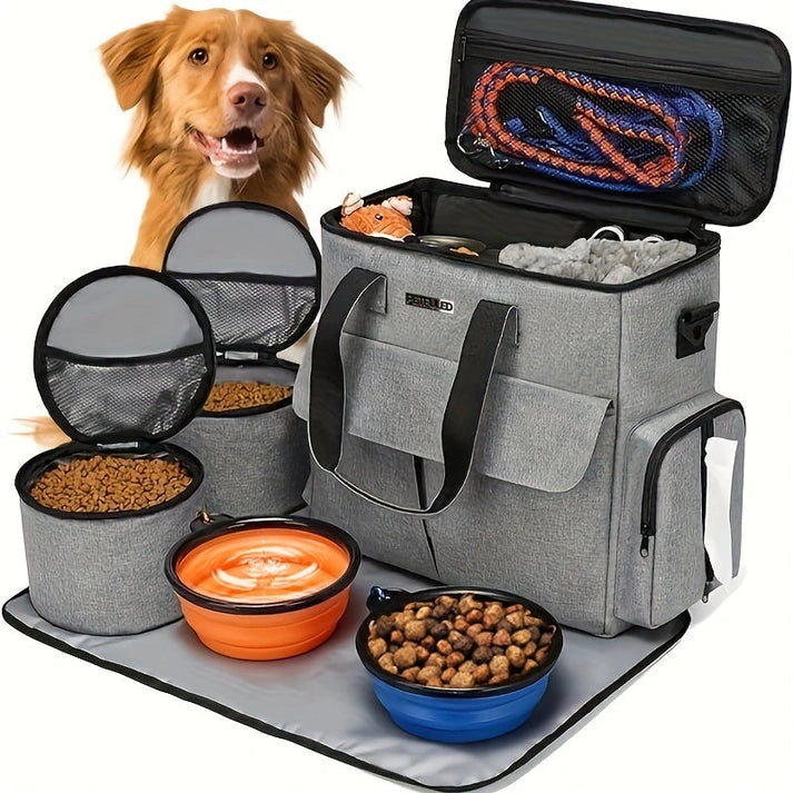 Aaponminimarket Pet Travel Bag Airline Approved with Bowls & Containers
