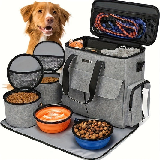 Aaponminimarket Pet Travel Bag Airline Approved with Bowls & Containers