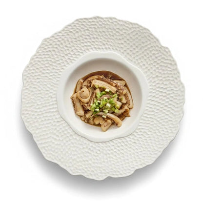 Aaponminimarket Petal-Edge Textured Ceramic Plate