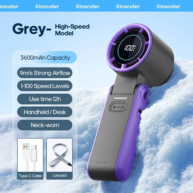 Aapon Mini Market Ltd Portable 3600mAh Handheld Fan with Turbo