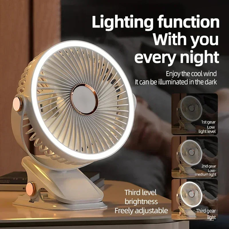 Aapon Mini Market Ltd Portable 8000mAh Camping Fan with LED Light