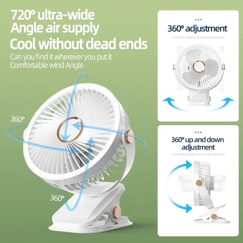 Aapon Mini Market Ltd Portable 8000mAh Camping Fan with LED Light