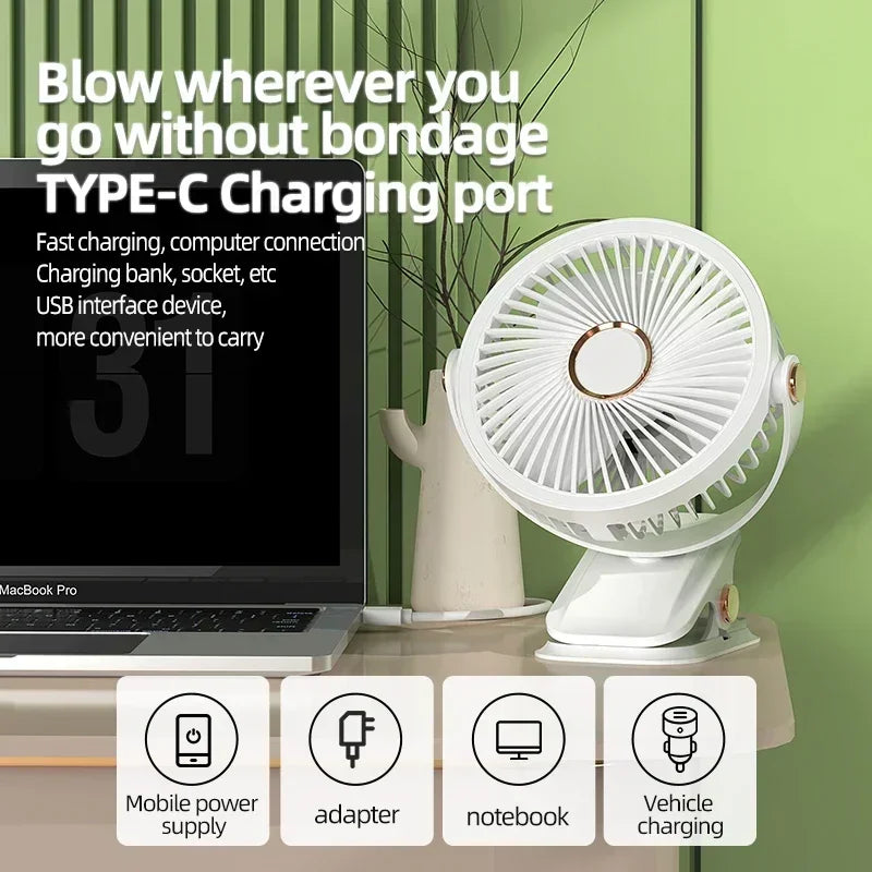 Aapon Mini Market Ltd Portable 8000mAh Camping Fan with LED Light