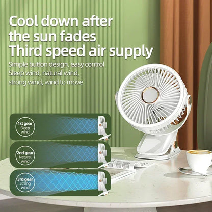 Aapon Mini Market Ltd Portable 8000mAh Camping Fan with LED Light