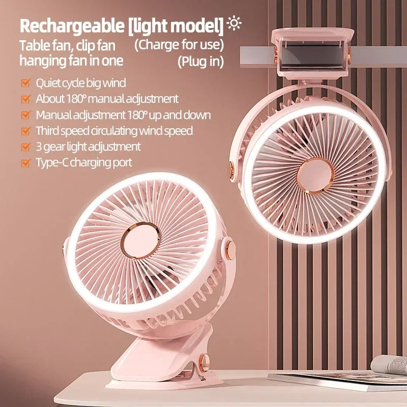 Aapon Mini Market Ltd Portable 8000mAh Camping Fan with LED Light