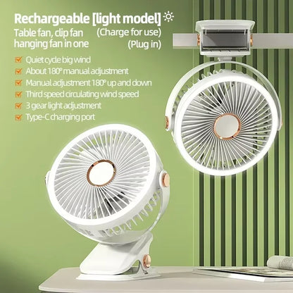 Aapon Mini Market Ltd Portable 8000mAh Camping Fan with LED Light