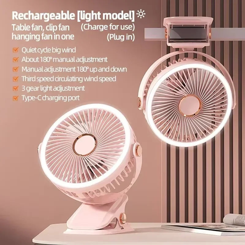 Aapon Mini Market Ltd Portable 8000mAh Camping Fan with LED Light