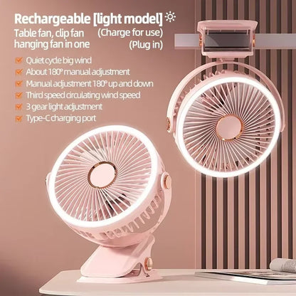 Aapon Mini Market Ltd Portable 8000mAh Camping Fan with LED Light