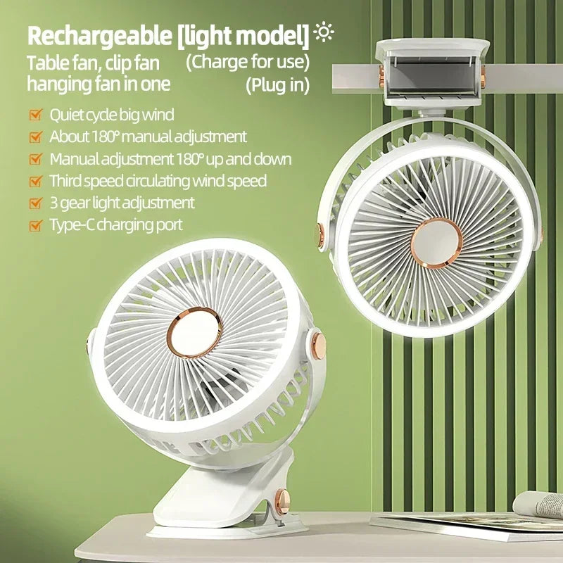 Aapon Mini Market Ltd Portable 8000mAh Camping Fan with LED Light