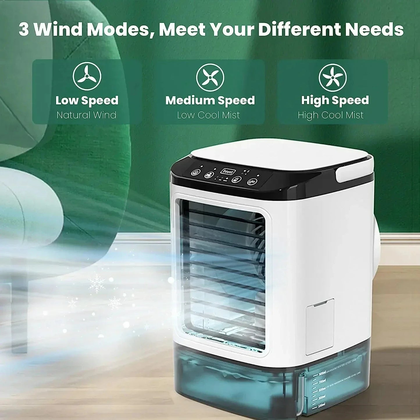 Aapon Mini Market Ltd Portable Ultrasonic Air Cooler Fan with Night Light