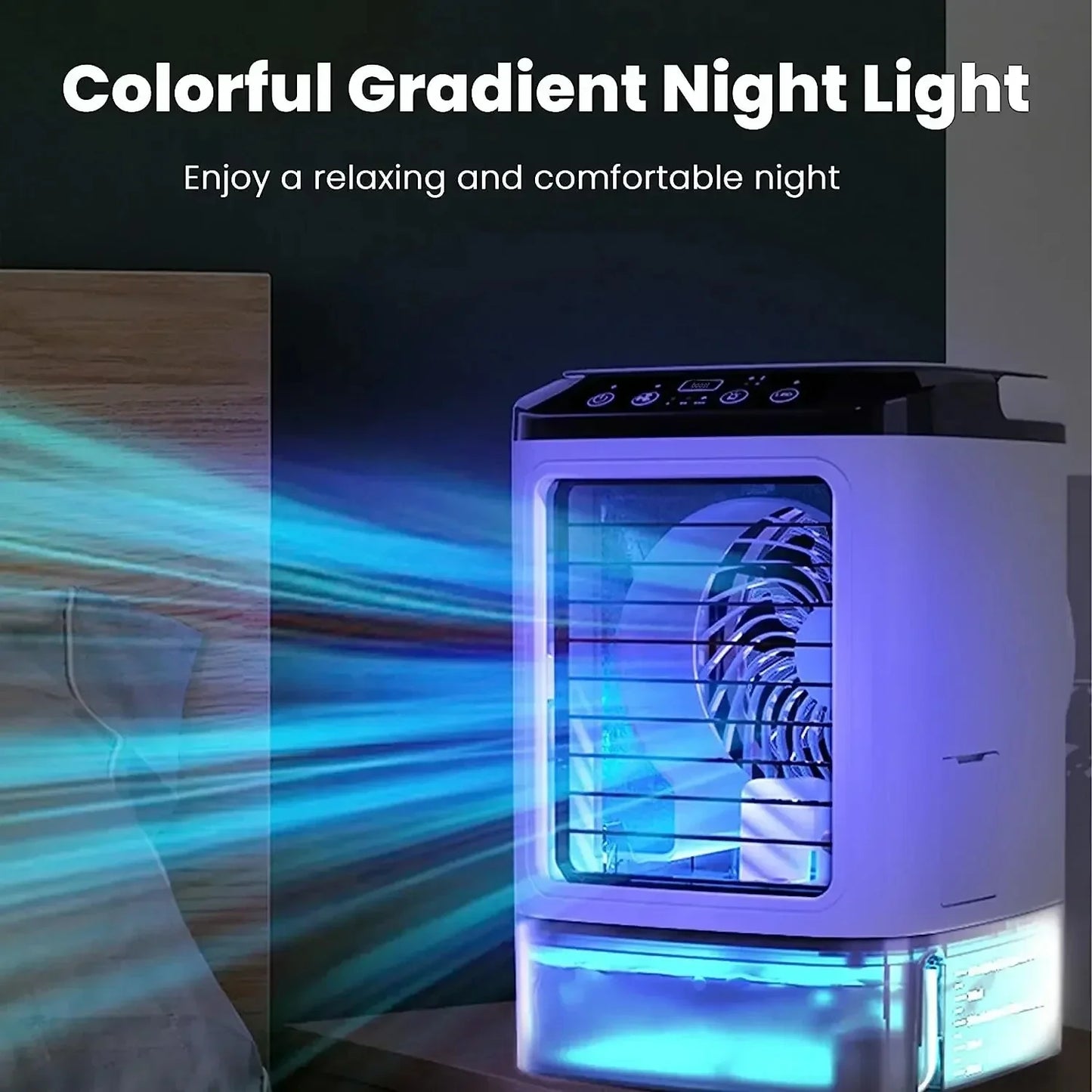 Aapon Mini Market Ltd Portable Ultrasonic Air Cooler Fan with Night Light
