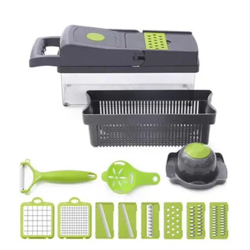 Pressed 14-piece vegetable cutter kit