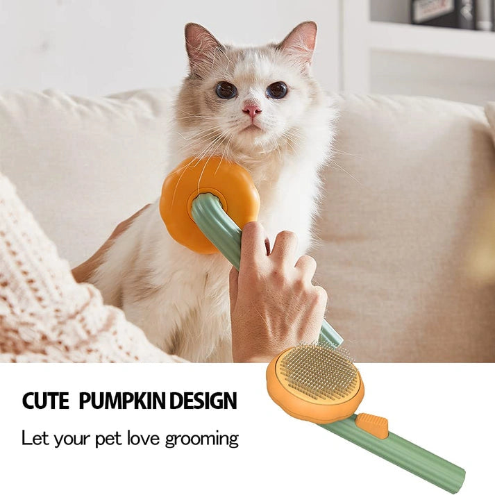 Aaponminimarket Pumpkin Design Needle Comb for Dog and Cat Grooming