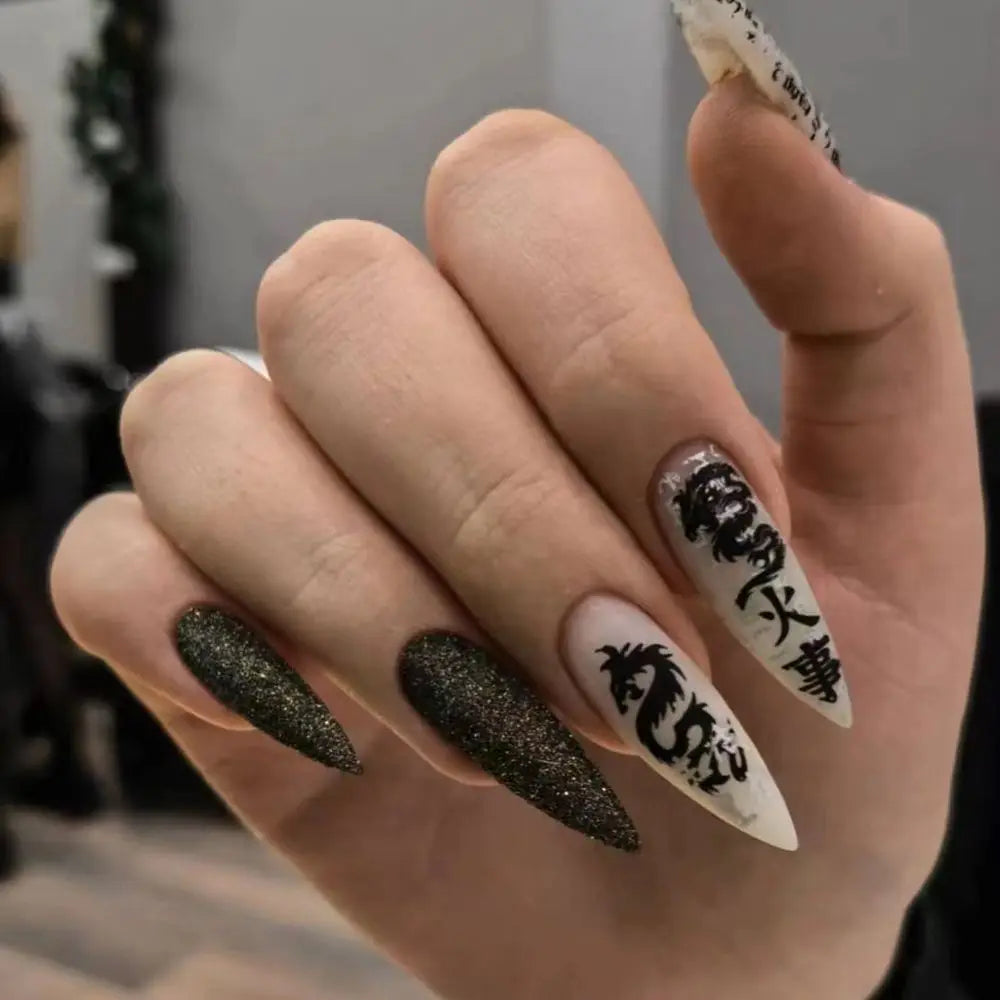 Punk Snake Stiletto Nail Art Set