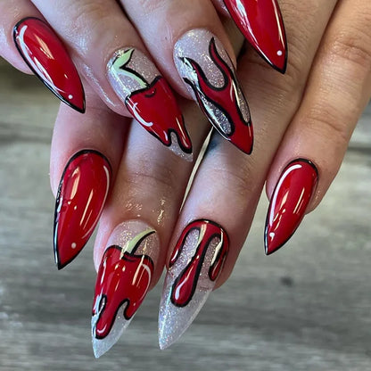 Punk Snake Stiletto Nail Art Set
