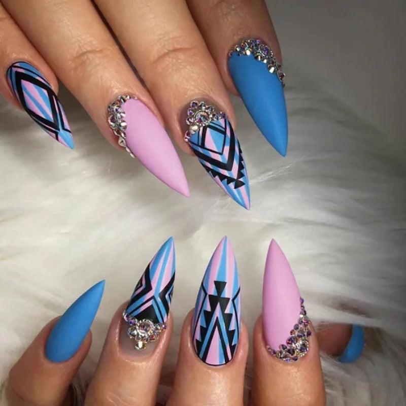 Punk Snake Stiletto Nail Art Set