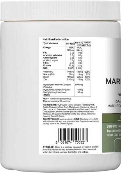 Aaponminimarket Marine Collagen Multi | Orange & Mango Flavour Powder with Hyaluronic Acid, MSM, Vitamins & Minerals – 315 g