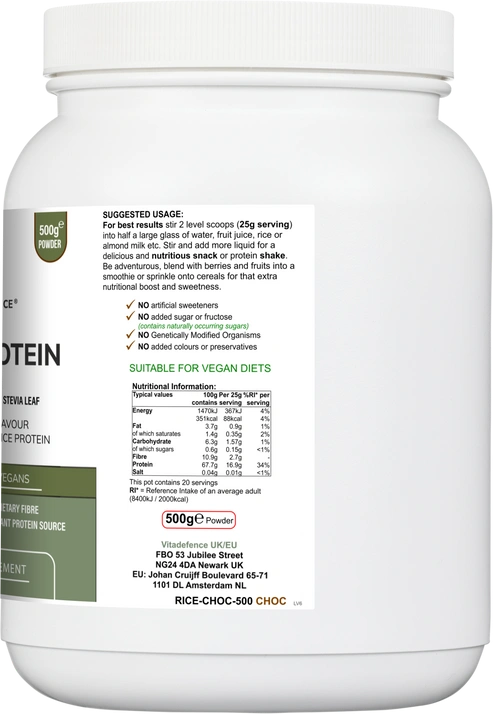 Aaponminimarket Rice Protein Multi | Chocolate Flavour Powder with Green Tea & Guarana – 500 g