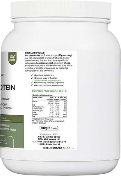 Aaponminimarket Rice Protein Multi | Chocolate Flavour Powder with Green Tea & Guarana – 500 g