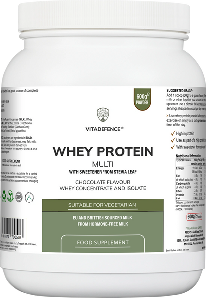 Whey Protein Multi | Chocolate Flavour Protein Powder with Stevia – 600 g