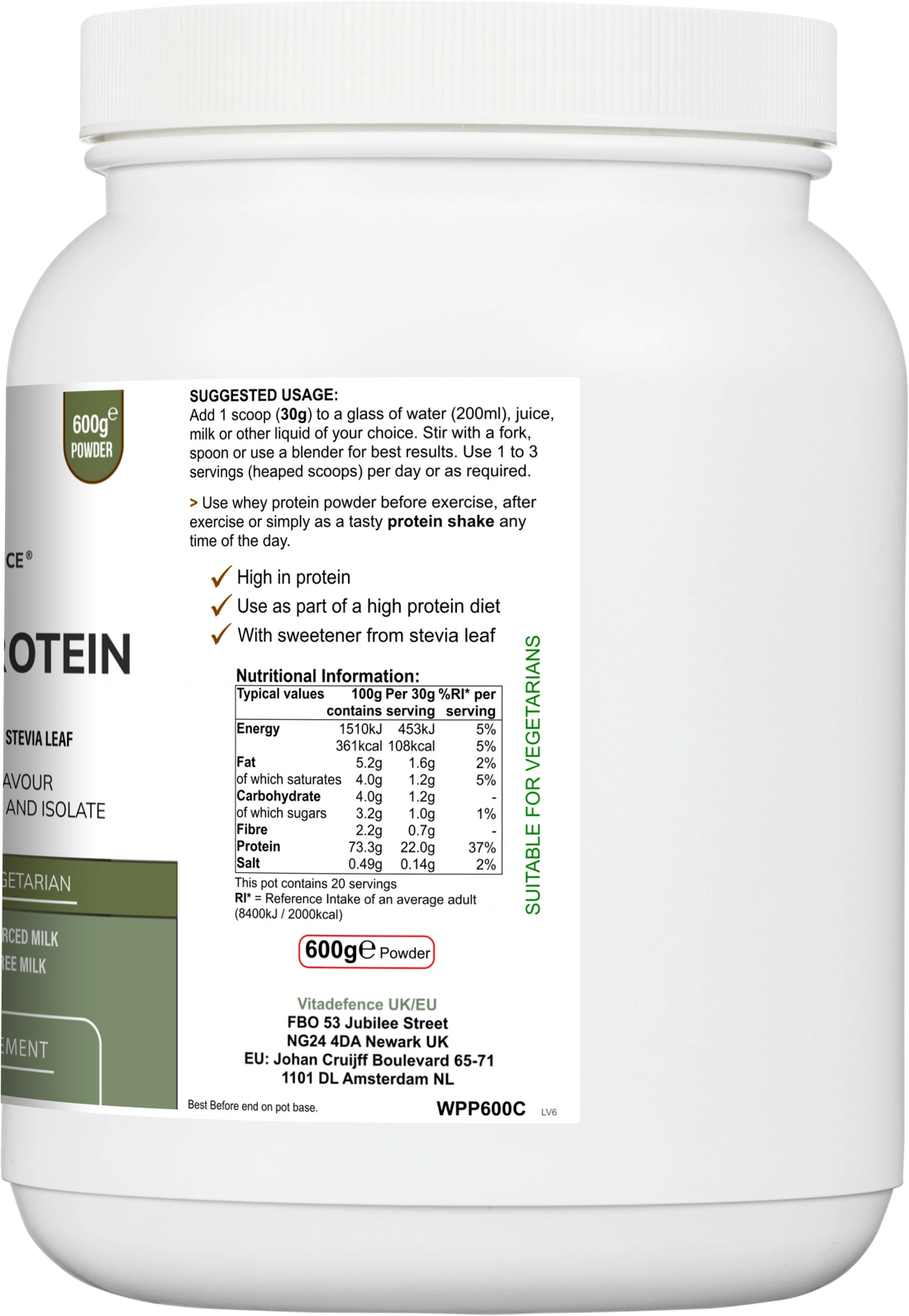 Whey Protein Multi | Chocolate Flavour Protein Powder with Stevia – 600 g