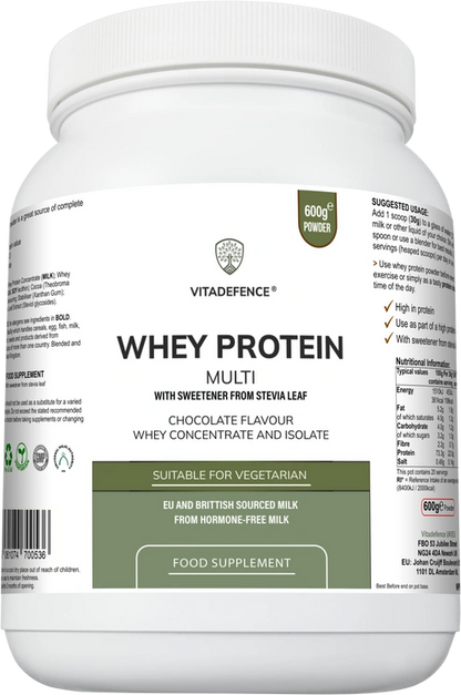 Whey Protein Multi | Chocolate Flavour Protein Powder with Stevia – 600 g