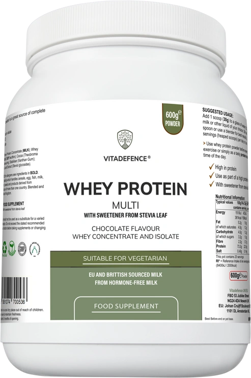 Whey Protein Multi | Chocolate Flavour Protein Powder with Stevia – 600 g