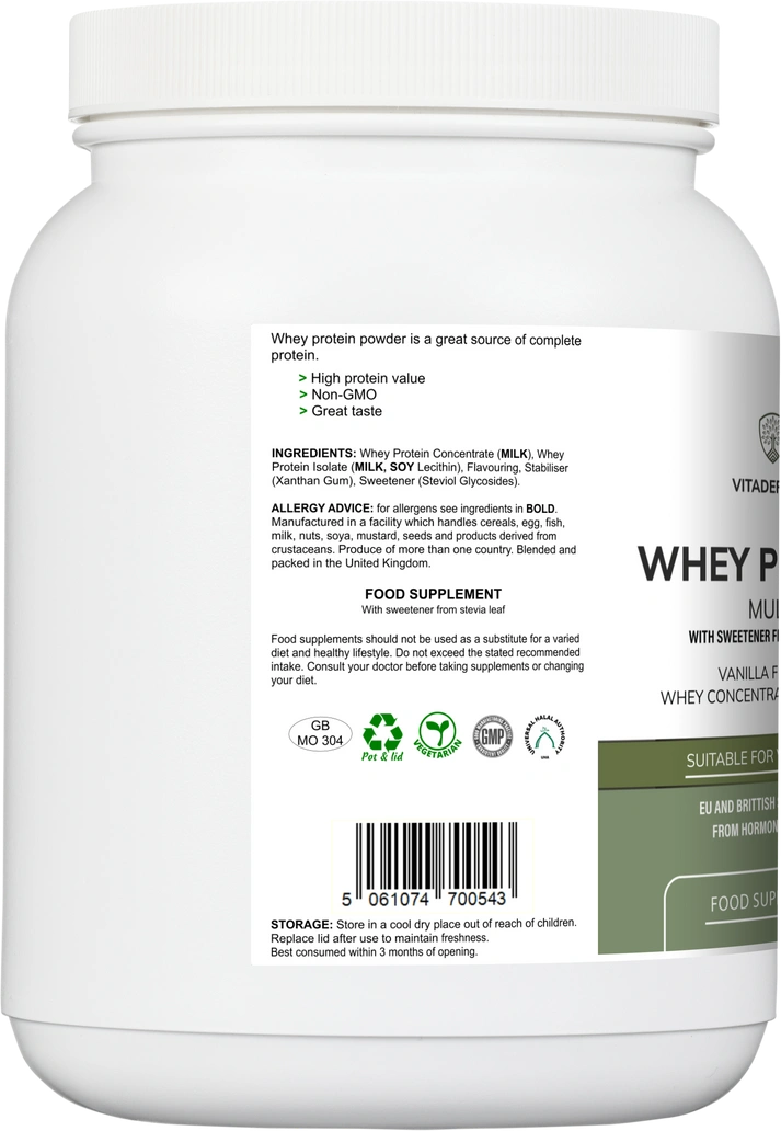 Whey Protein Multi | Vanilla Flavour Protein Powder with Stevia – 600 g