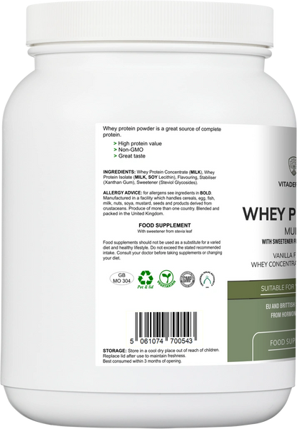 Whey Protein Multi | Vanilla Flavour Protein Powder with Stevia – 600 g