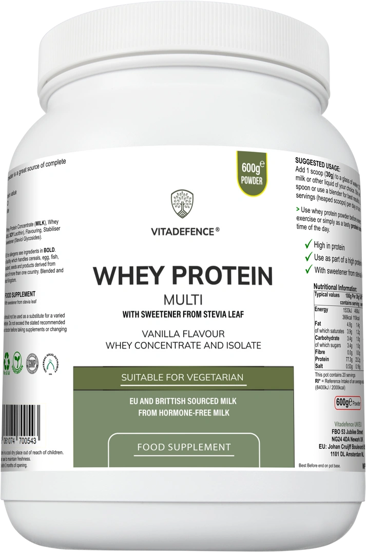 Whey Protein Multi | Vanilla Flavour Protein Powder with Stevia – 600 g