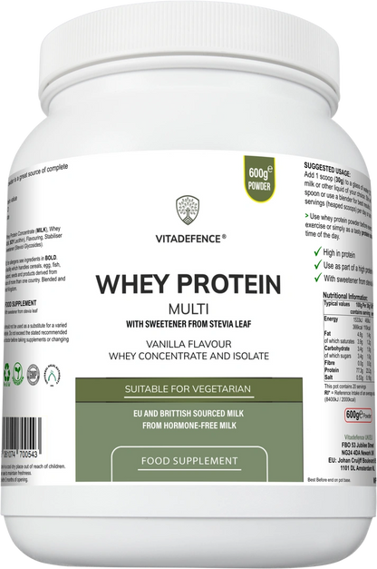 Whey Protein Multi | Vanilla Flavour Protein Powder with Stevia – 600 g