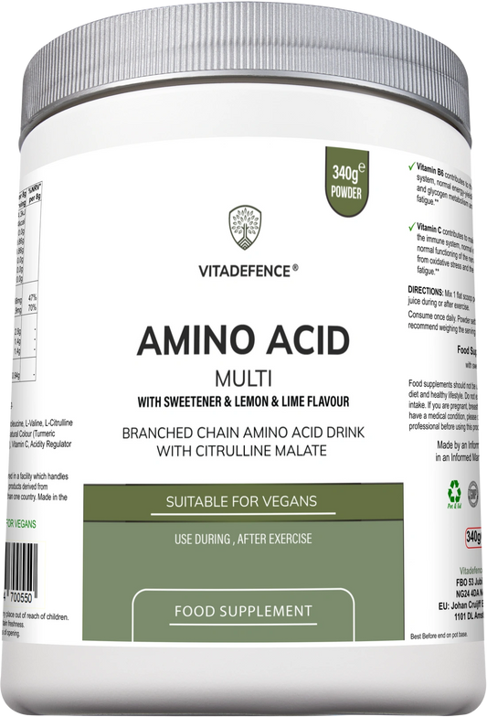 Aaponminimarket Amino Acid Multi | Lemon & Lime Flavour with Citrulline Malate, BCAAs & Vitamins – 300 g